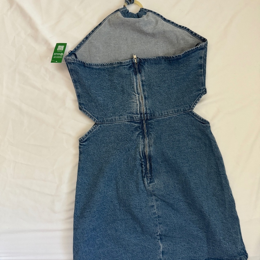 Denim Halter Mini Dress